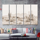 Arizona Desert Sepia 5 Piece B Multi Panels Canvas Prints Wall Art - Painting Canvas,Wall Decor