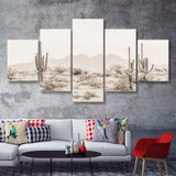 Arizona Desert Sepia 5 Piece Multi Panels Canvas Prints Wall Art - Painting Canvas,Wall Decor