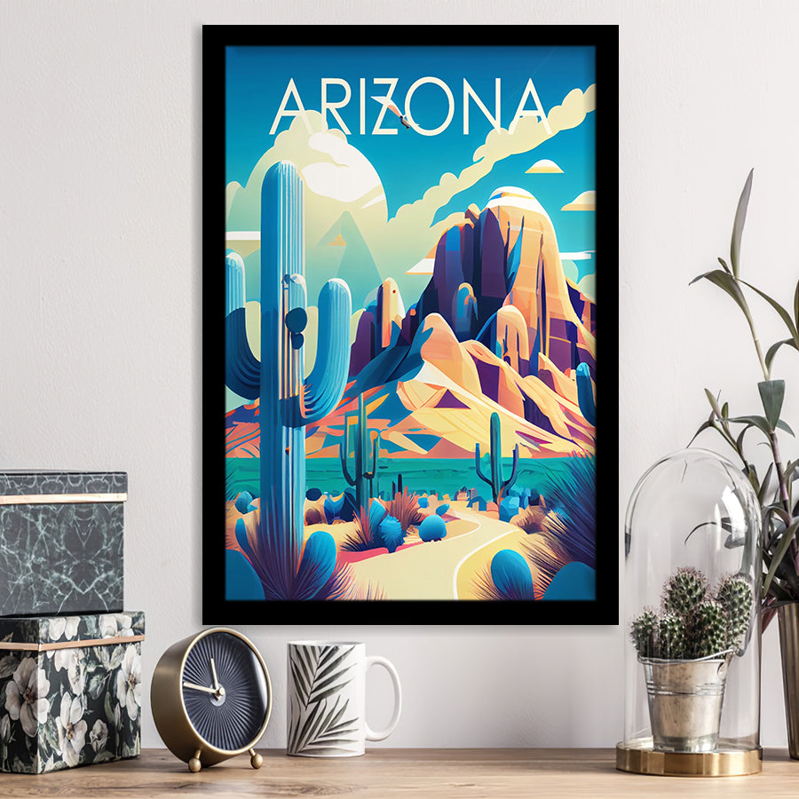 Arizona Retro Art Print, City Art Print, Framed Art Print Wall Art Home Decor, Framed Picture