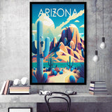 Arizona Retro Art Print, City Art Print, Framed Art Print Wall Art Home Decor, Framed Picture