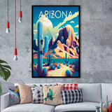 Arizona Retro Art Print, City Art Print, Framed Art Print Wall Art Home Decor, Framed Picture