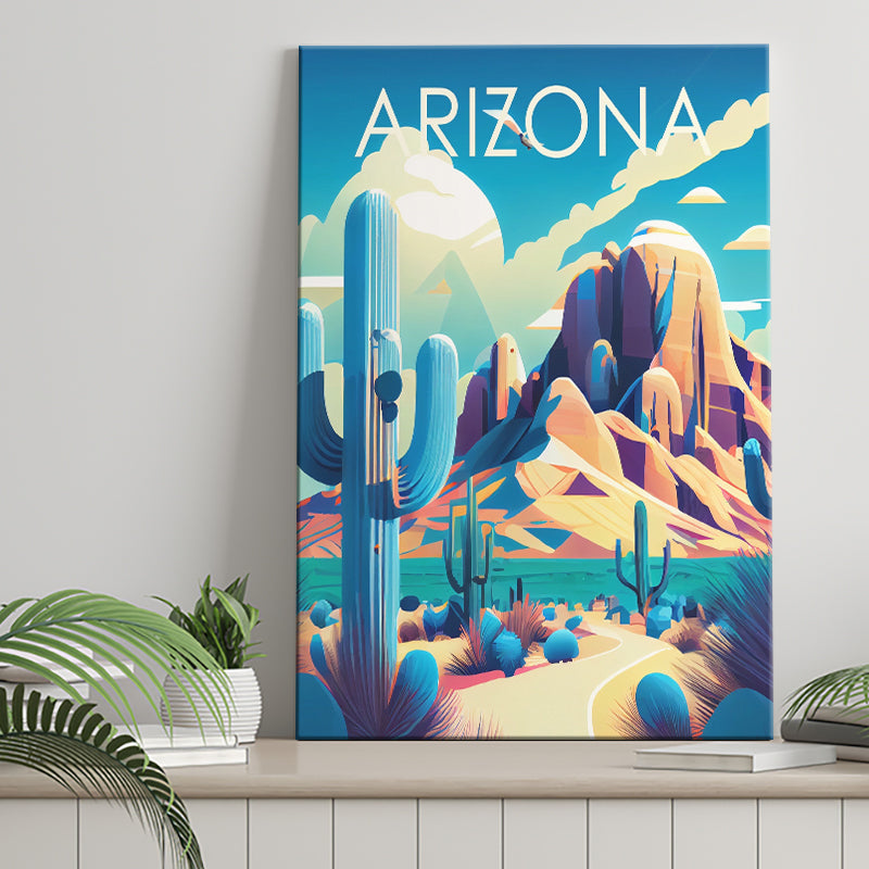 Arizona Retro Art Print ,City Art Print, Large Canvas, Canvas Print Wall Art Home Decor