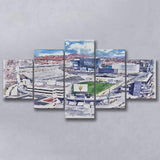 Arizona State Sun Devils Sun Devil Stadium Watercolor, 5 Pieces, Multi Panel Canvas Prints Wall Art Decor