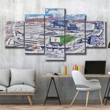 Arizona State Sun Devils Sun Devil Stadium Watercolor, 5 Pieces, Multi Panel Canvas Prints Wall Art Decor