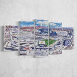 Arizona State Sun Devils Sun Devil Stadium Watercolor, 5 Pieces, Multi Panel Canvas Prints Wall Art Decor