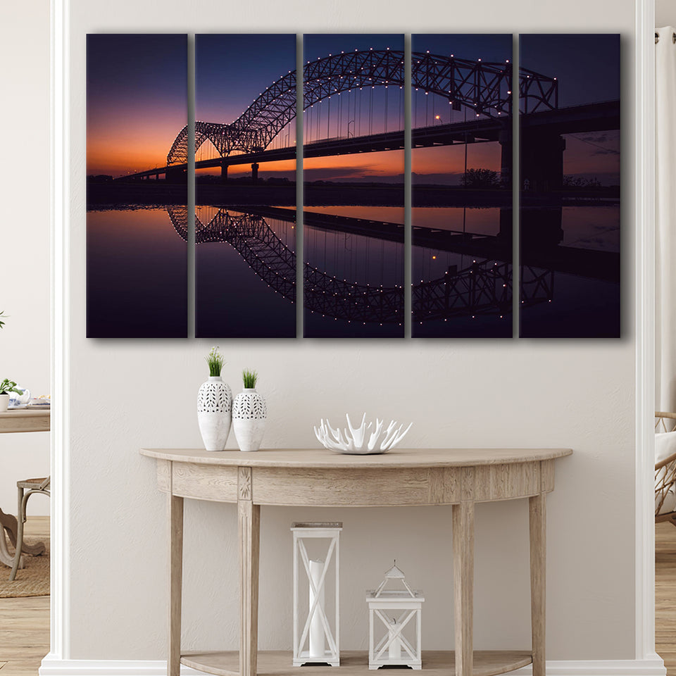 Arkansas Bridge, Memphis Office Decor 5 Panels B,Large Canvas,Canvas Prints Wall Art Home Decor