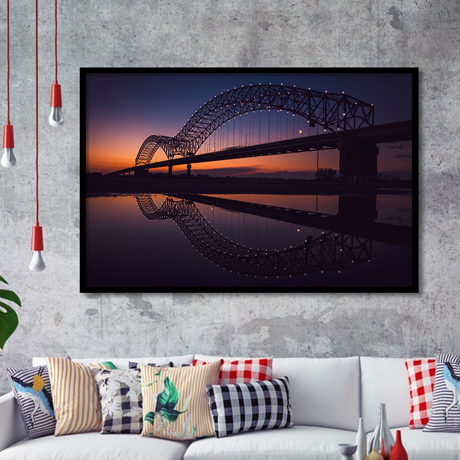 Arkansas Bridge, Memphis Office Decor Framed Art Prints Wall Art Decor,Black Frame, Ready to hang