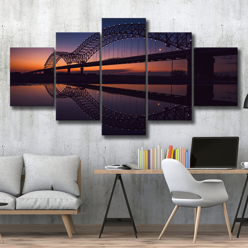 Arkansas Bridge, Memphis Office Decor Multi Panels,Canvas Prints Wall Art Home Decor