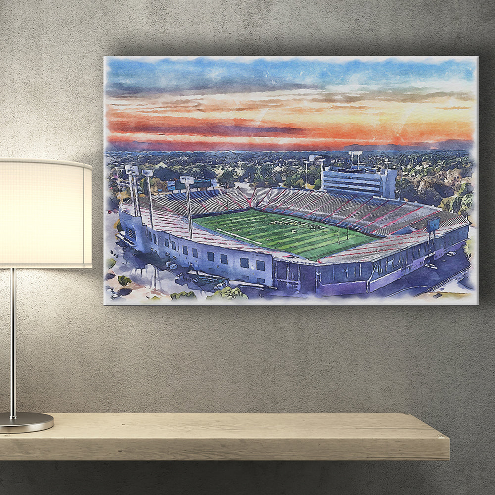 Arkansas Razorbacks War Memorial Stadium Watercolor, Sport Art Prints ...