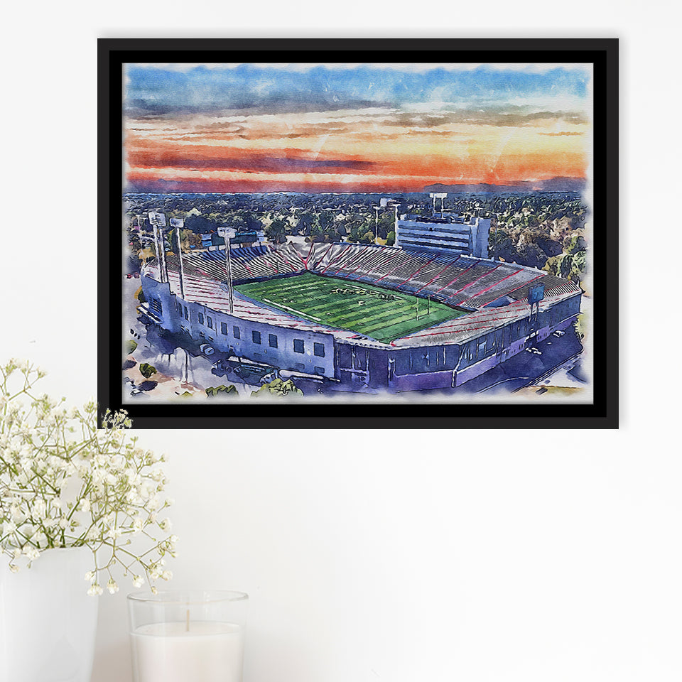 Arkansas Razorbacks War Memorial Stadium Watercolor, Sport Art Prints ...