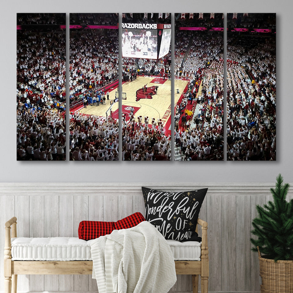 Arkansas Razorbacks Stadium Canvas Prints Bud Walton Arena Wall Art,Multi Panels B,Sport Stadium Art Prints, Fan Gift