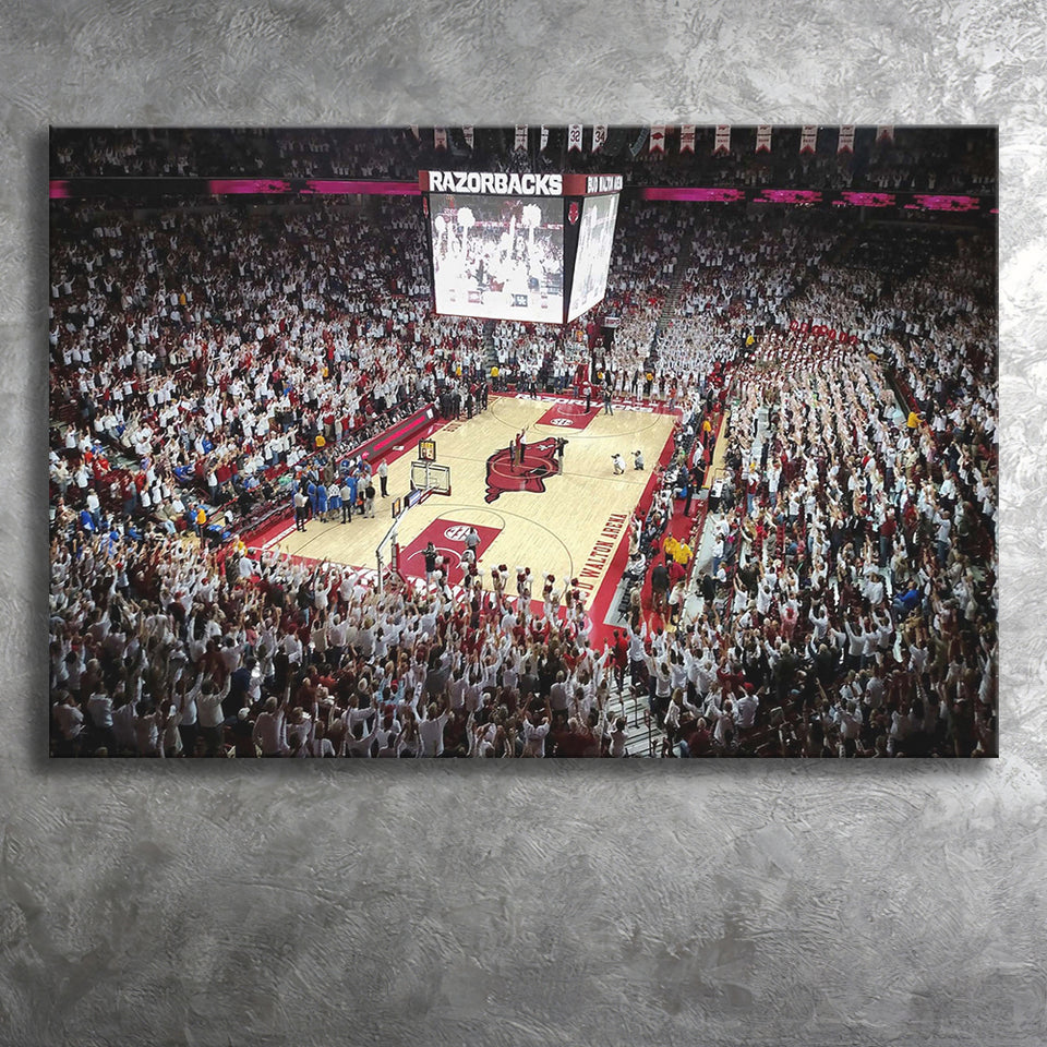 Arkansas Razorbacks Stadium Canvas Prints Bud Walton Arena Wall Art,Sport Stadium Art Prints, Fan Gift, Wall Decor