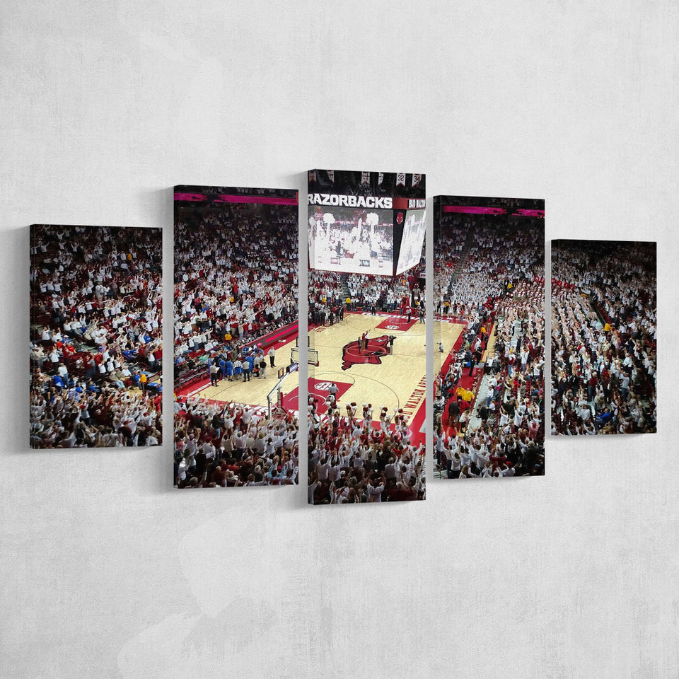 Arkansas Razorbacks Stadium Canvas Prints Bud Walton Arena Wall Art,Multi Panels,Sport Stadium Art Prints, Fan Gift