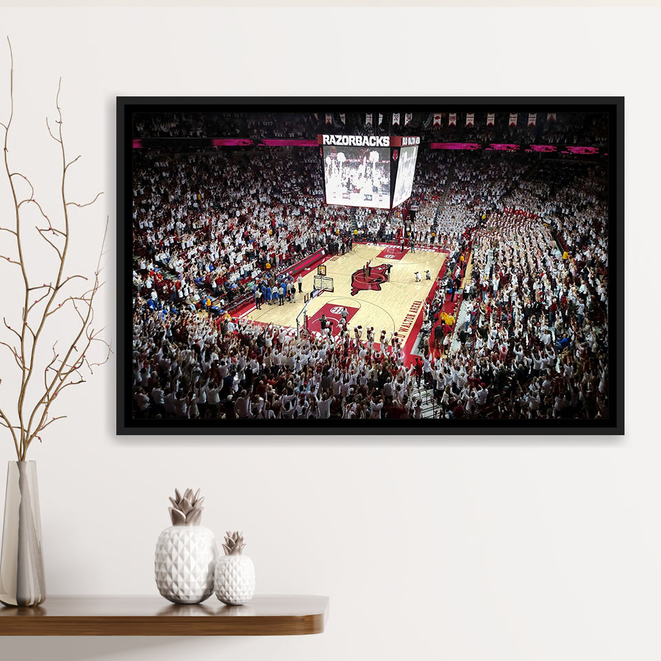 Arkansas Razorbacks Stadium Framed Canvas Prints Bud Walton Arena Wall Art,Sport Stadium Art Prints, Fan Gift