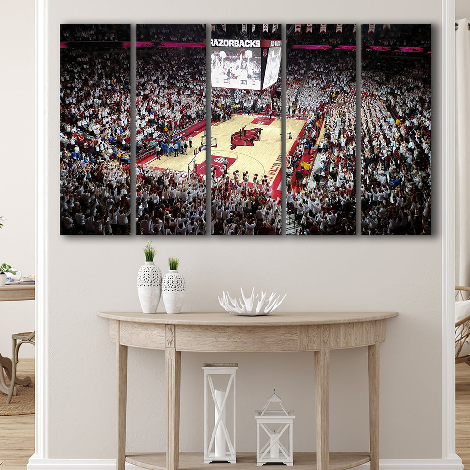 Arkansas Razorbacks Stadium Canvas Prints Bud Walton Arena Wall Art,Multi Panels B,Sport Stadium Art Prints, Fan Gift