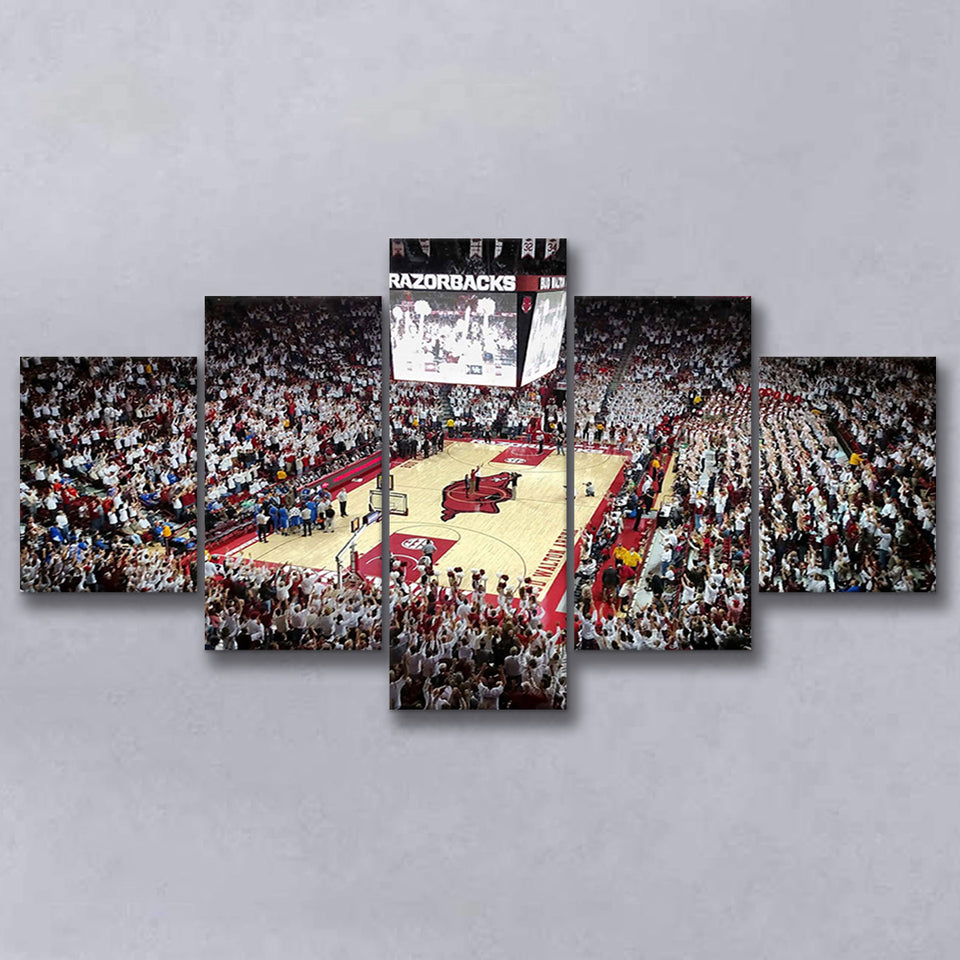 Arkansas Razorbacks Stadium Canvas Prints Bud Walton Arena Wall Art,Multi Panels,Sport Stadium Art Prints, Fan Gift