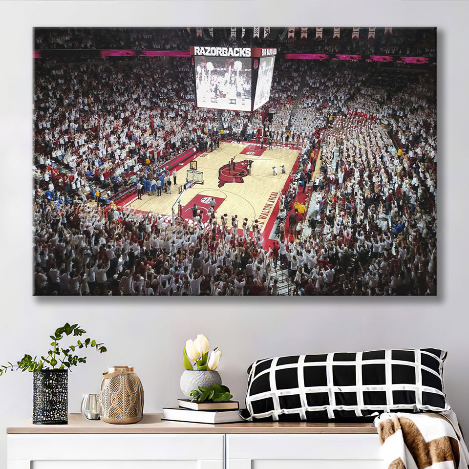 Arkansas Razorbacks Stadium Canvas Prints Bud Walton Arena Wall Art,Sport Stadium Art Prints, Fan Gift, Wall Decor