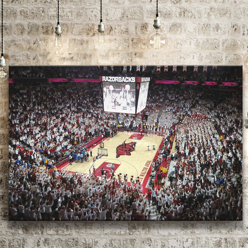 Arkansas Razorbacks Stadium Canvas Prints Bud Walton Arena Wall Art,Sport Stadium Art Prints, Fan Gift, Wall Decor