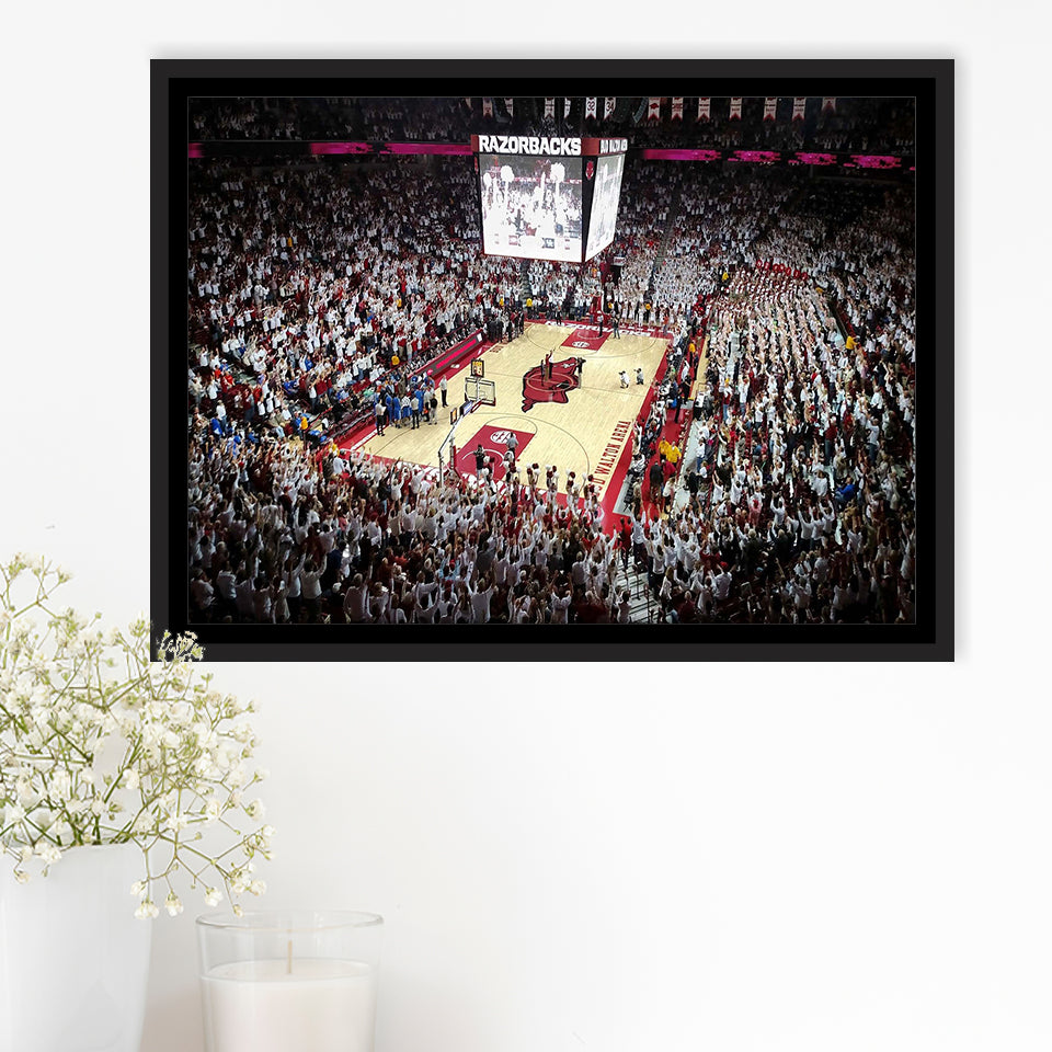 Arkansas Razorbacks Stadium Framed Canvas Prints Bud Walton Arena Wall Art,Sport Stadium Art Prints, Fan Gift