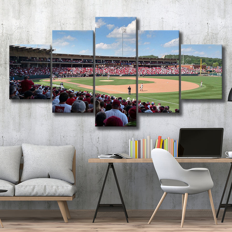 Arkansas Razorbacks Wall Art Baum Walker Stadium Canvas Prints,Multi Panels,Sport Stadium Art Prints, Fan Gift