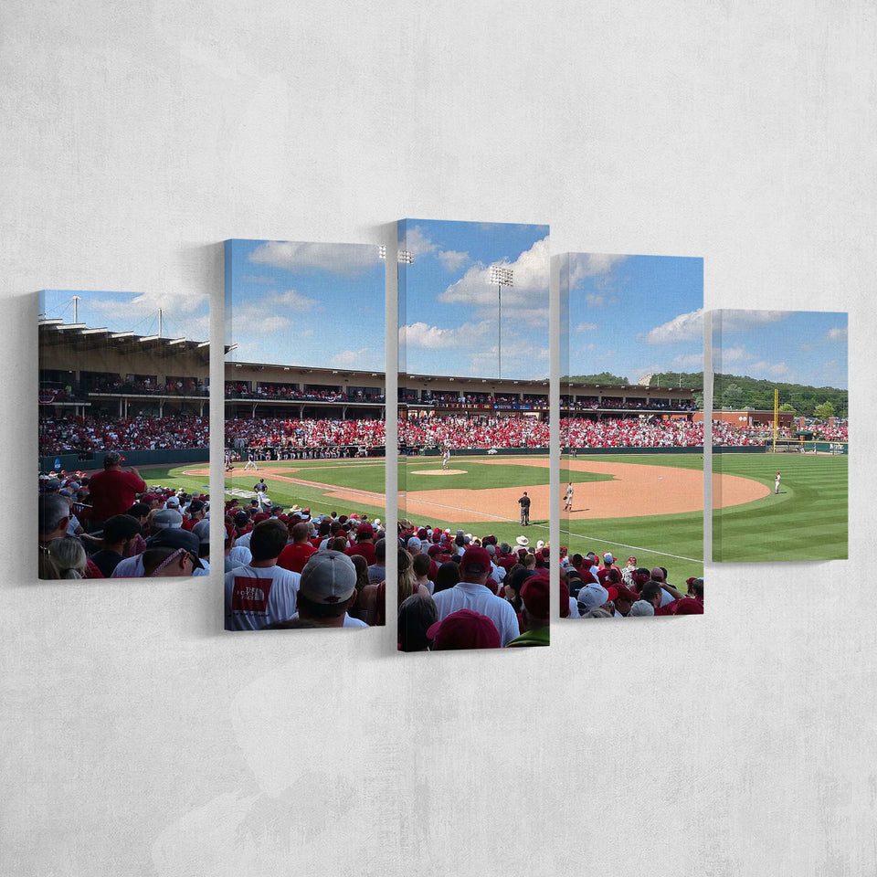 Arkansas Razorbacks Wall Art Baum Walker Stadium Canvas Prints,Multi Panels,Sport Stadium Art Prints, Fan Gift