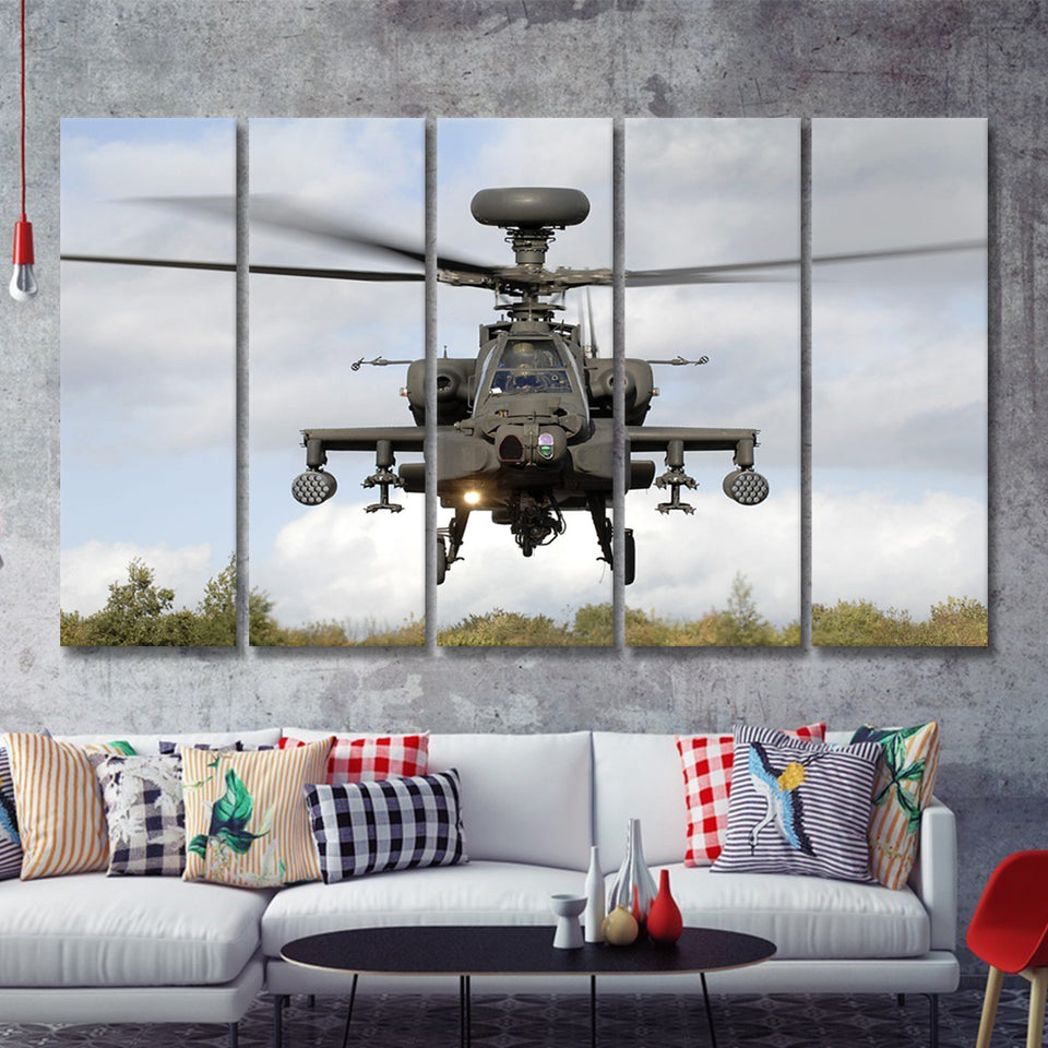 Army Air Corps Apache Helicopte 5 Pieces B Canvas Prints Wall Art - Painting Canvas, Multi Panels,5 Panel, Wall Decor