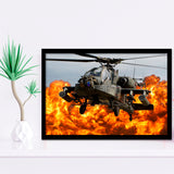 Army Attack Helicopter Crossword Fighter Helicopter Framed Art Prints Wall Decor - Painting Prints, Home Decor,Framed Picture, For Sale