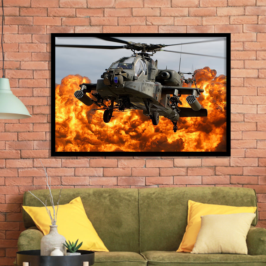Army Attack Helicopter Crossword Fighter Helicopter Framed Art Prints Wall Decor - Painting Prints, Home Decor,Framed Picture, For Sale