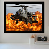 Army Attack Helicopter Crossword Fighter Helicopter Framed Art Prints Wall Decor - Painting Prints, Home Decor,Framed Picture, For Sale