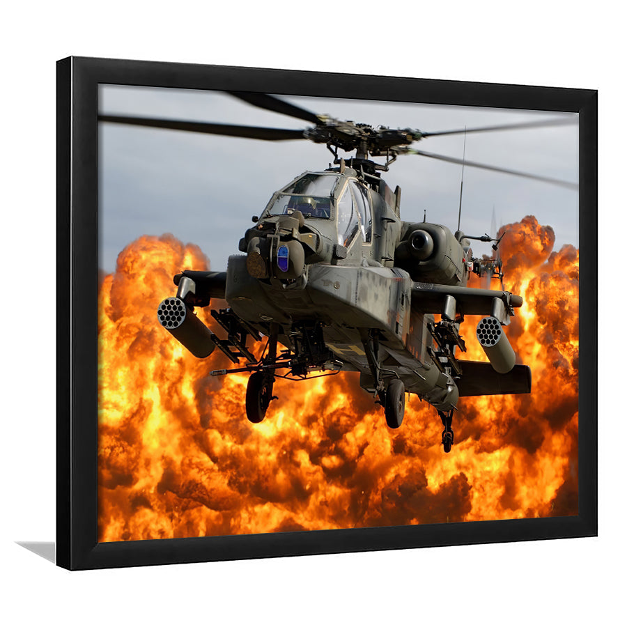Army Attack Helicopter Crossword Fighter Helicopter Framed Art Prints Wall Decor - Painting Prints, Home Decor,Framed Picture, For Sale