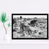 Army Barber Black And White Print, Soldier Getting Haircut Framed Art Prints, Wall Art,Home Decor,Framed Picture