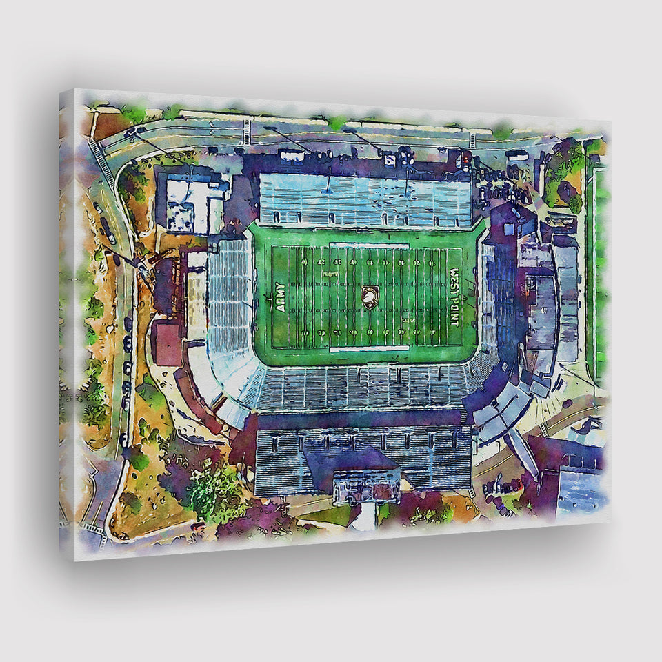 Army Black Knights Michie Stadium Watercolor, Sport Art Prints Fan Gift, Canvas Prints Wall Art Decor
