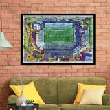 Army Black Knights Michie Stadium Watercolor, Sport Prints Fan Gift, Framed Art Prints Wall Art Decor