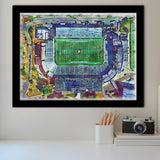 Army Black Knights Michie Stadium Watercolor, Sport Prints Fan Gift, Framed Art Prints Wall Art Decor
