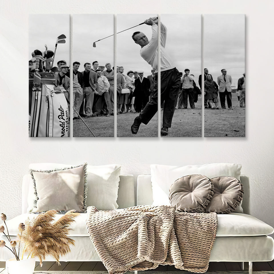 Arnold Palmer Golf Gifts For Men Black And Whitegolf Art 5 Pieces B Canvas Prints Wall Art - Painting Canvas, Multi Panel,5 Panels