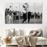 Arnold Palmer Golf Gifts For Men Black And Whitegolf Art 5 Pieces B Canvas Prints Wall Art - Painting Canvas, Multi Panel,5 Panels
