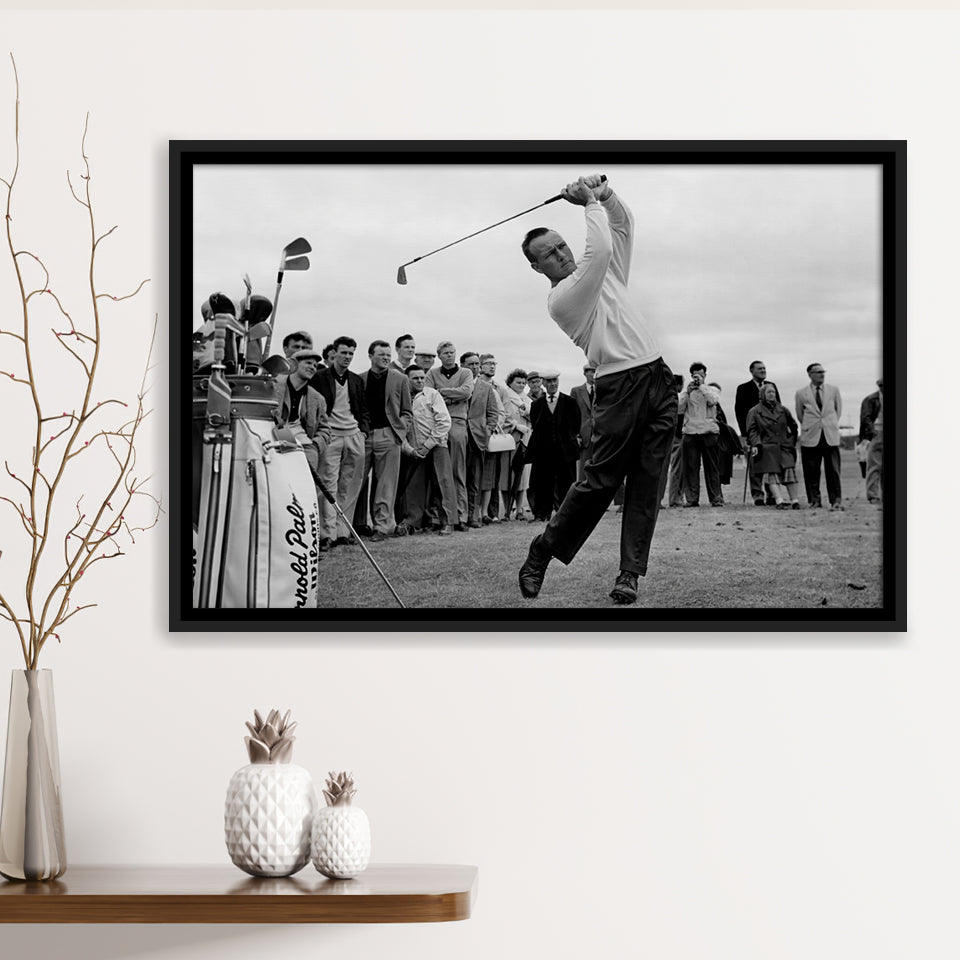 Arnold Palmer Golf Gifts For Men Black And Whitegolf Art Framed Canvas Prints Wall Art - Painting Canvas,Floating Frame, Painting Prints