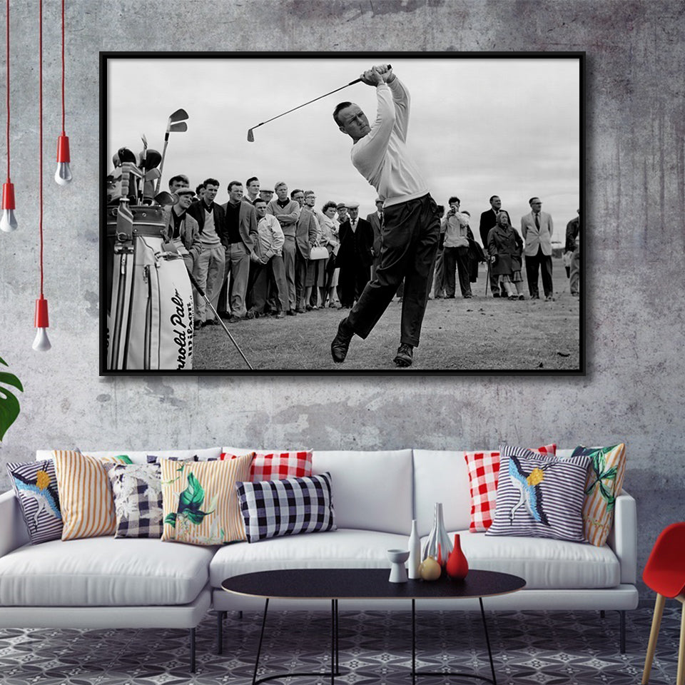 Arnold Palmer Golf Gifts For Men Black And Whitegolf Art Framed Canvas Prints Wall Art - Painting Canvas,Floating Frame, Painting Prints