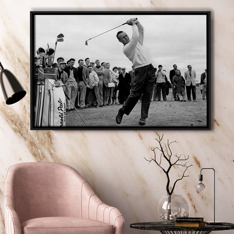 Arnold Palmer Golf Gifts For Men Black And Whitegolf Art Framed Canvas Prints Wall Art - Painting Canvas,Floating Frame, Painting Prints