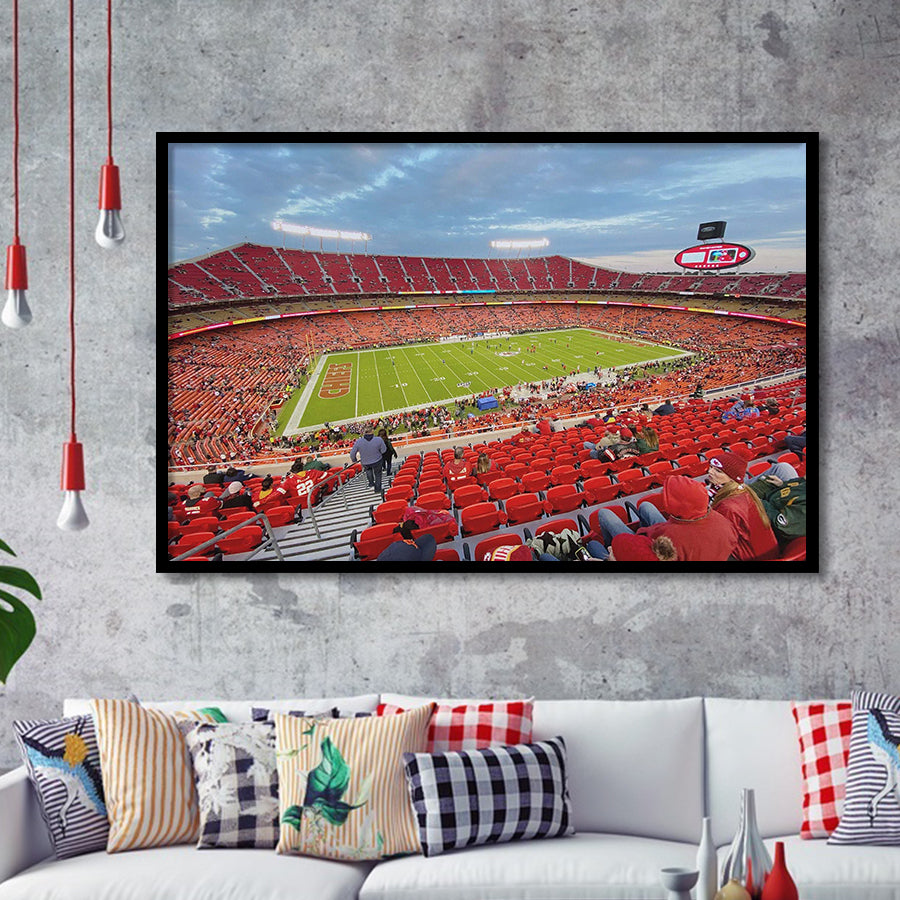 Arrowhead Stadium Art Prints Kansas City Wall Art American Football,Sport Stadium Art Prints, Fan Gift, Wall Decor