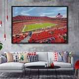 Arrowhead Stadium Framed Canvas Prints Kansas City Wall Art American Football,Sport Stadium Art Prints, Fan Gift