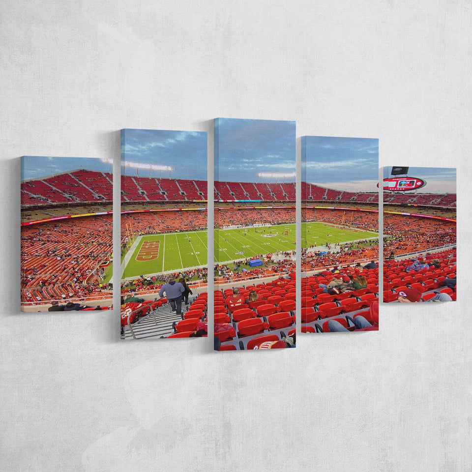 Arrowhead Stadium Canvas Prints Kansas City Wall Art American Football,Multi Panels,Sport Stadium Art Prints, Fan Gift