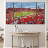 Arrowhead Stadium Canvas Prints Kansas City Wall Art American Football,Multi Panels B,Sport Stadium Art Prints, Fan Gift