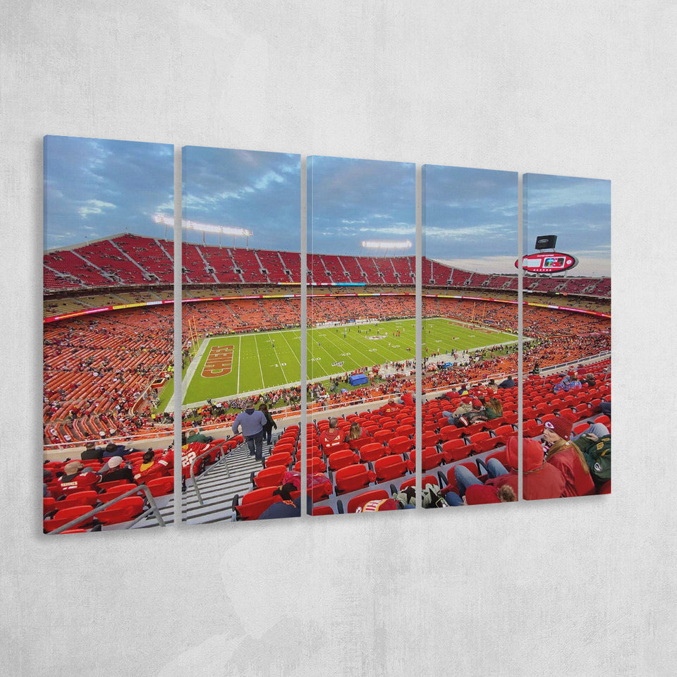 Arrowhead Stadium Canvas Prints Kansas City Wall Art American Football,Multi Panels B,Sport Stadium Art Prints, Fan Gift