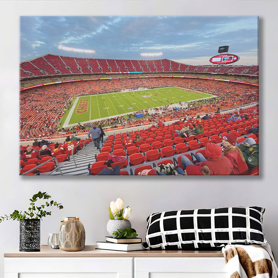 Arrowhead Stadium Canvas Prints Kansas City Wall Art American Football,Sport Stadium Art Prints, Fan Gift, Wall Decor