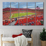 Arrowhead Stadium Canvas Prints Kansas City Wall Art American Football,Multi Panels B,Sport Stadium Art Prints, Fan Gift