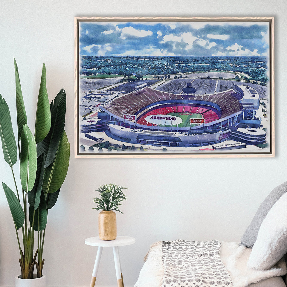 Arrowhead Stadium Chiefs Football Stadium Watercolor, Sport Art Prints Fan Gift, Framed Canvas Prints Wall Art Decor