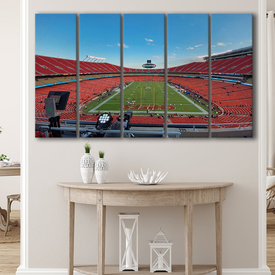 Arrowhead Stadium Canvas Prints Kansas City Chiefs Wall Art,Multi Panels B,Sport Stadium Art Prints, Fan Gift