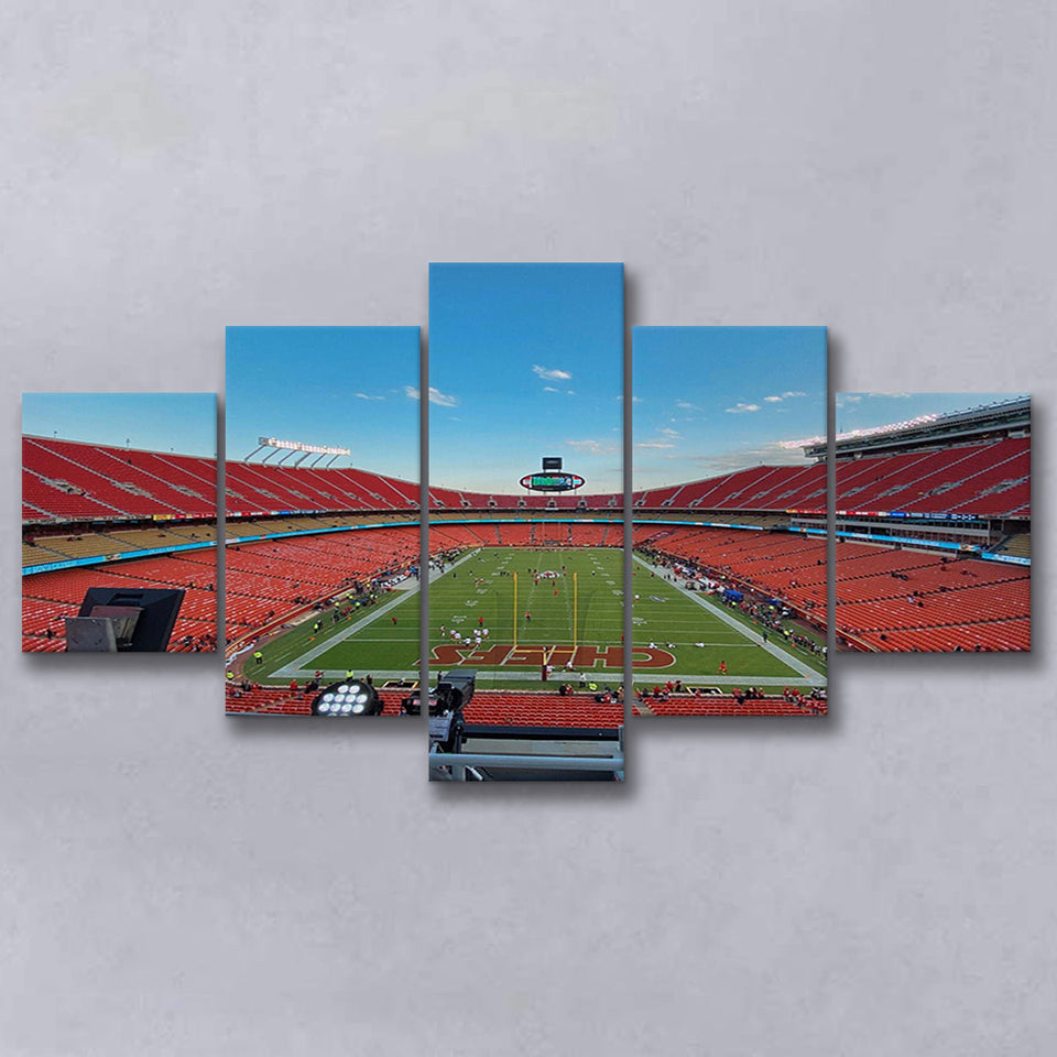 Arrowhead Stadium Canvas Prints Kansas City Chiefs Wall Art,Multi Panels,Sport Stadium Art Prints, Fan Gift