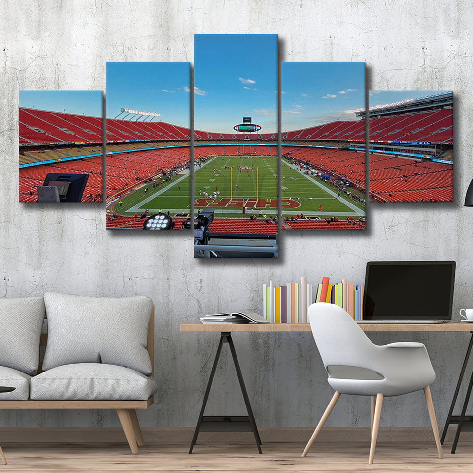 Arrowhead Stadium Canvas Prints Kansas City Chiefs Wall Art,Multi Panels,Sport Stadium Art Prints, Fan Gift